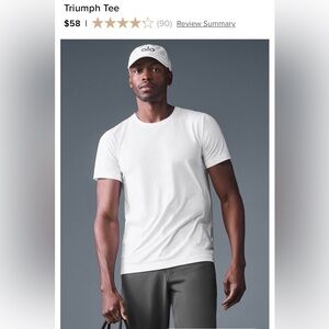 ALO Yoga White Triumph Tee - Size Small - NWT